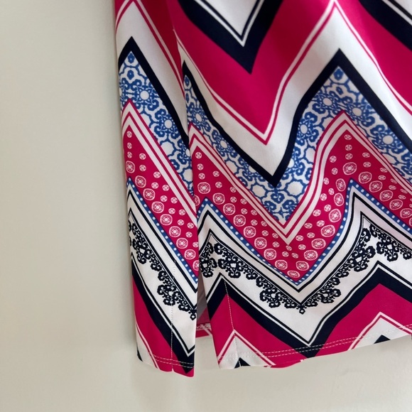 JUDE CONNALLY Darbie ZigZag Chevron Cap Sleeve Dress in Pink/Blue, size M - Picture 6 of 8